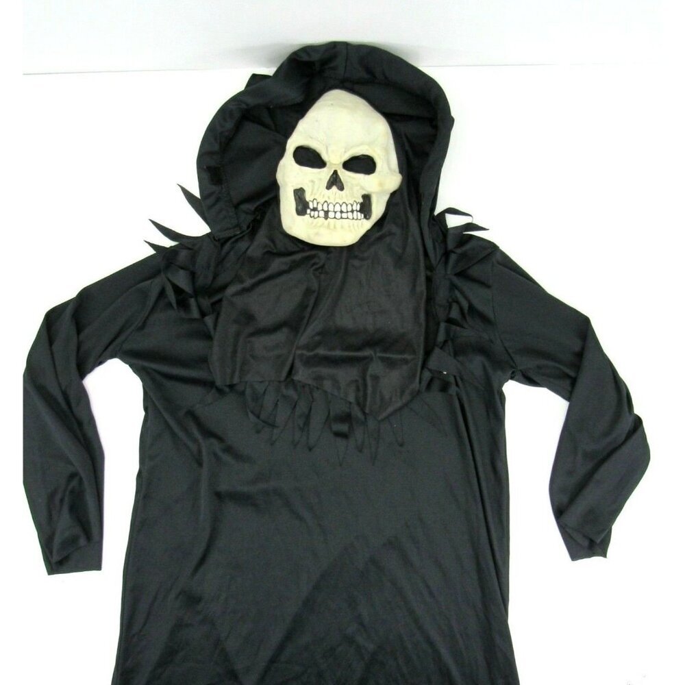 Vintage Easter Unlimited Fun World Skull Halloween Mask Outift 9205 Hood Costume